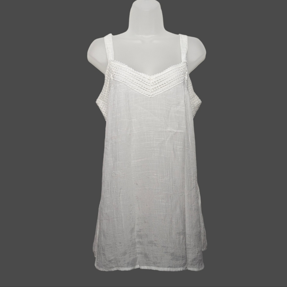 Spense Woman's Size Medium Semi Sheer Strap Tank Top Gauzy Summer Blouse